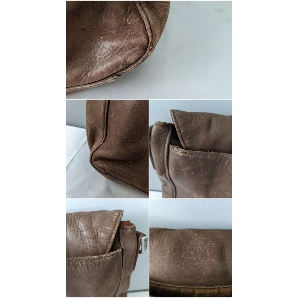 Coach Vintage Brown Leather Messenger Briefcase Bag 5217 NO STRAP FLAWS